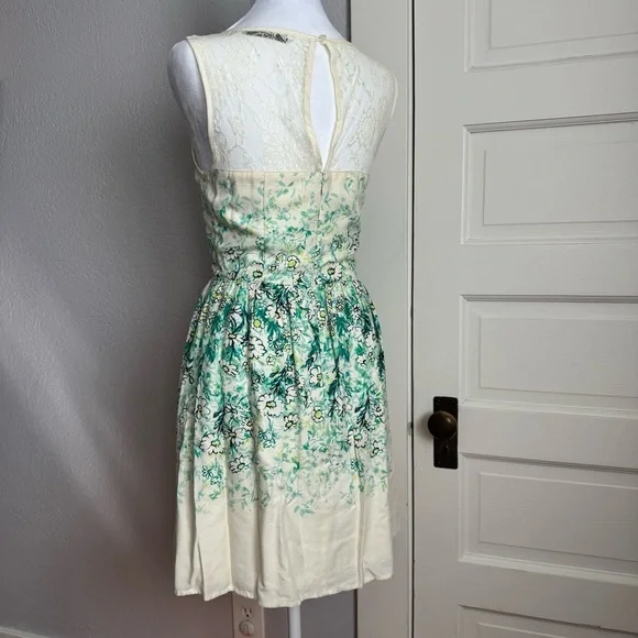 LC Lauren Conrad Cream Green Halter A-line Mini Dress - Picture 5 of 12
